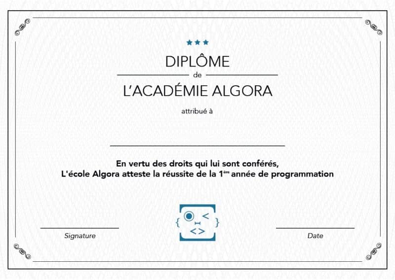 Diplôme délivré à la fin de chaque année du cursus